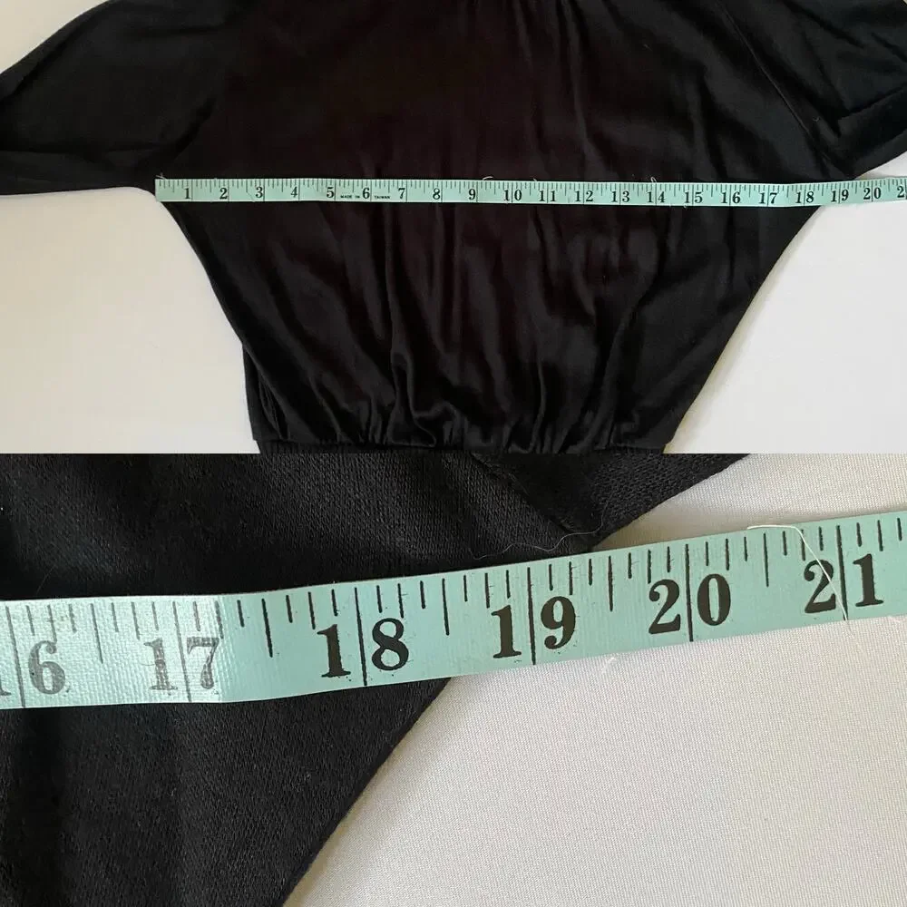 70s Vintage Black Boatneck Sweater Size M Buttons Long Sleeve Minimalist Goth